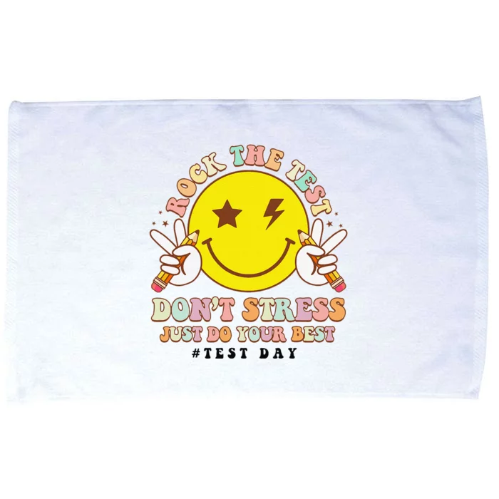 Rock The Test DonT Stress Just Do Your Best Testing Smile Microfiber Hand Towel