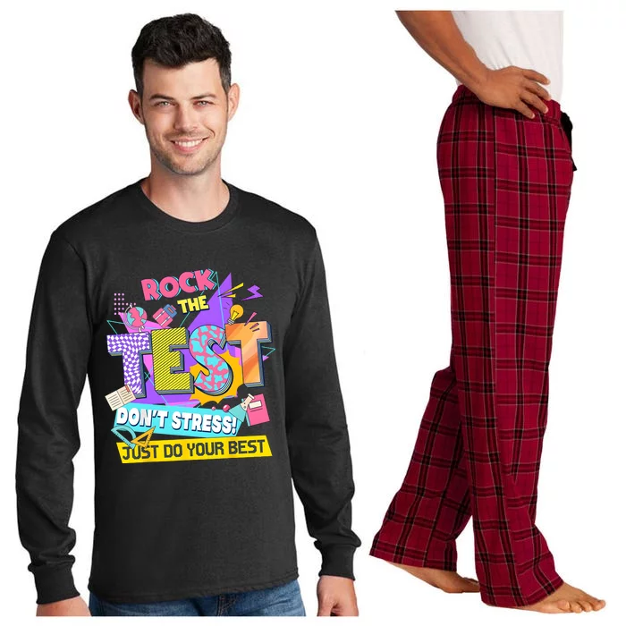 Rock The Test Testing Day Dont Stress Just Do Your Best Long Sleeve Pajama Set