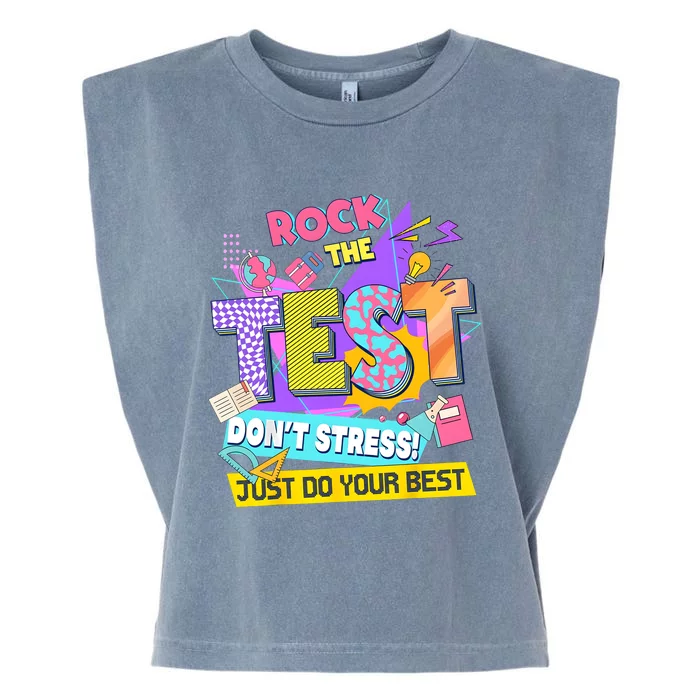 Rock The Test Testing Day Dont Stress Just Do Your Best Garment-Dyed Women's Muscle Tee