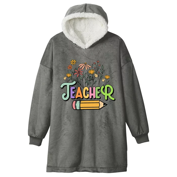 Retro Teacher Teacher for  Best Teacher Gifts Hooded Wearable Blanket