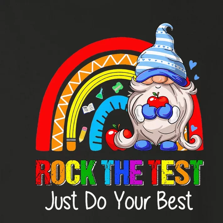 Rock The Test Funny Teacher Testing Day Rainbow Gnomes Toddler Long Sleeve Shirt