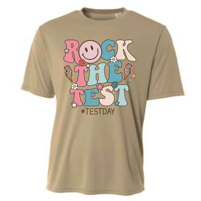 Rock The Test Testing Day Retro Motivational Teacher Student Cooling Performance Crew T-Shirt