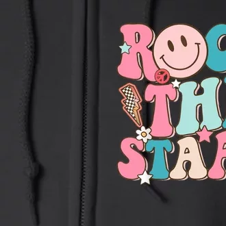 Rock The Test Test Day Teachers Motivational Rock The Staar Full Zip Hoodie