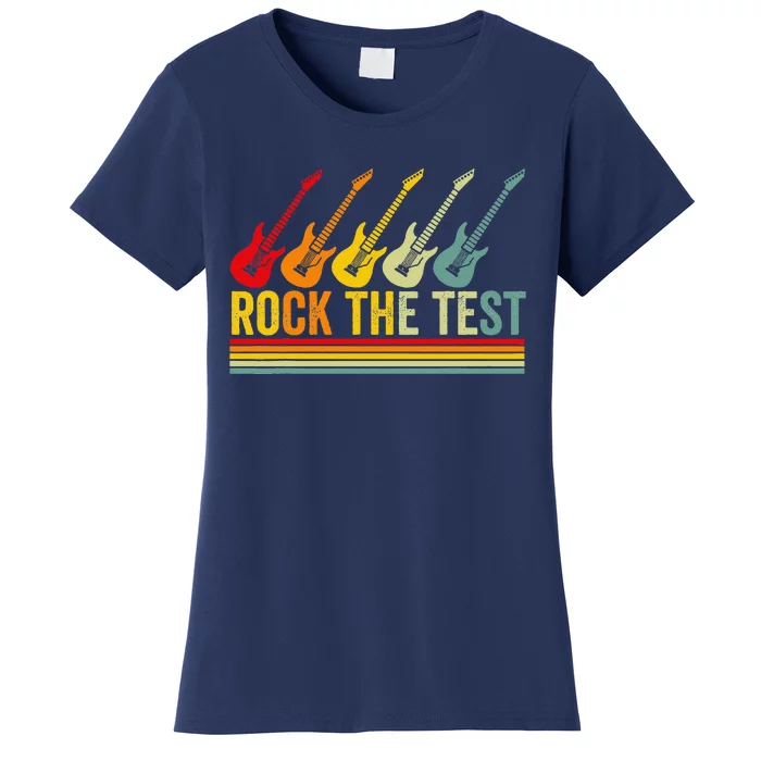 Rock The Test Guitar Teacher Test Day Testing Day Teacher Women's T-Shirt