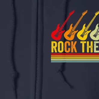 Rock The Test Guitar Teacher Test Day Testing Day Teacher Full Zip Hoodie