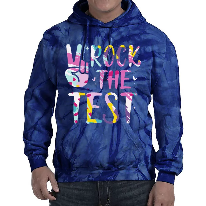 Rock The Test Testing Day Retro Motivational Teacher Student Tie Dye Hoodie