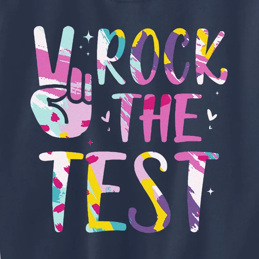 Rock The Test Testing Day Retro Motivational Teacher Student Kids Sweatshirt