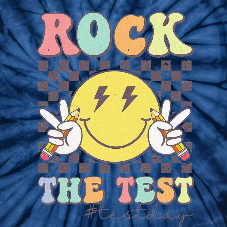 Rock The Test Testing Day Retro Motivational Teacher Student Tie-Dye T-Shirt