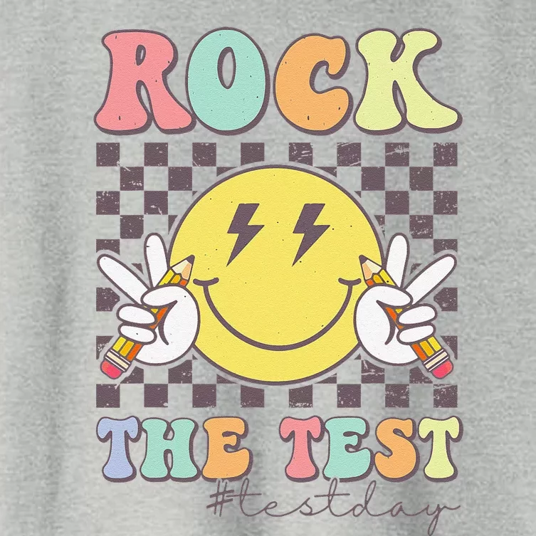 Rock The Test Testing Day Retro Motivational Teacher Student Women's Crop Top Tee