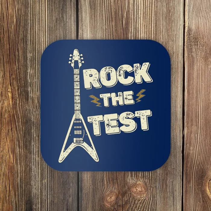 Rock The Test Guitar Testing Day Teacher Test Day Teacher Coaster