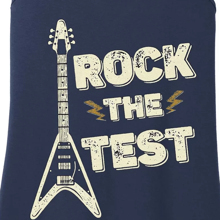 Rock The Test Guitar Testing Day Teacher Test Day Teacher Ladies Essential Tank