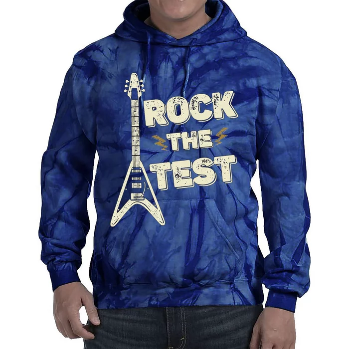 Rock The Test Guitar Testing Day Teacher Test Day Teacher Tie Dye Hoodie