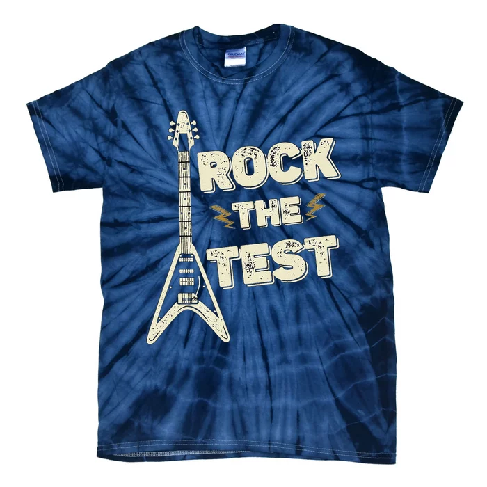 Rock The Test Guitar Testing Day Teacher Test Day Teacher Tie-Dye T-Shirt