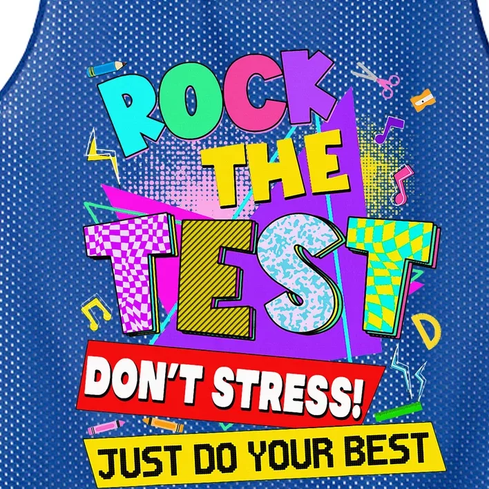 Rock The Test Dont Stress Testing Day Mesh Reversible Basketball Jersey Tank