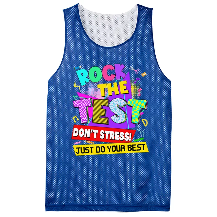 Rock The Test Dont Stress Testing Day Mesh Reversible Basketball Jersey Tank