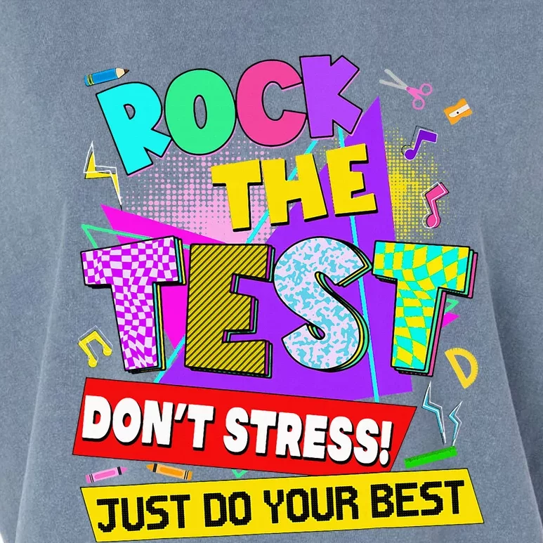 Rock The Test Dont Stress Testing Day Garment-Dyed Women's Muscle Tee