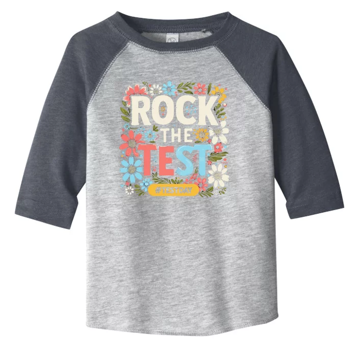 Rock The Test Motivational Teacher Student Testing Day Toddler Fine Jersey T-Shirt