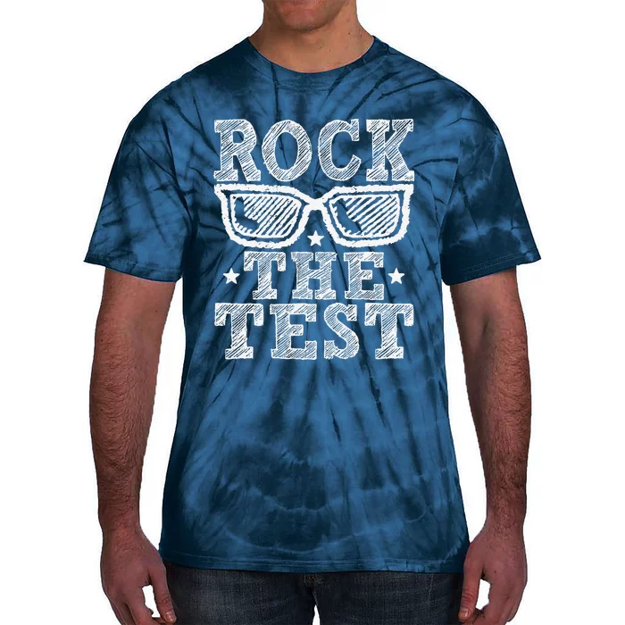 Rock The Test Testing Day Retro Motivational Teacher Student Tie-Dye T-Shirt