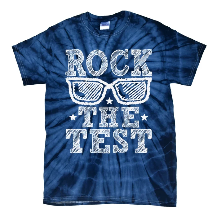 Rock The Test Testing Day Retro Motivational Teacher Student Tie-Dye T-Shirt