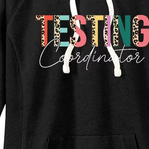 Rock The Test Teacher Test Day Testing Coordinator Leopard Women's Fleece Hoodie