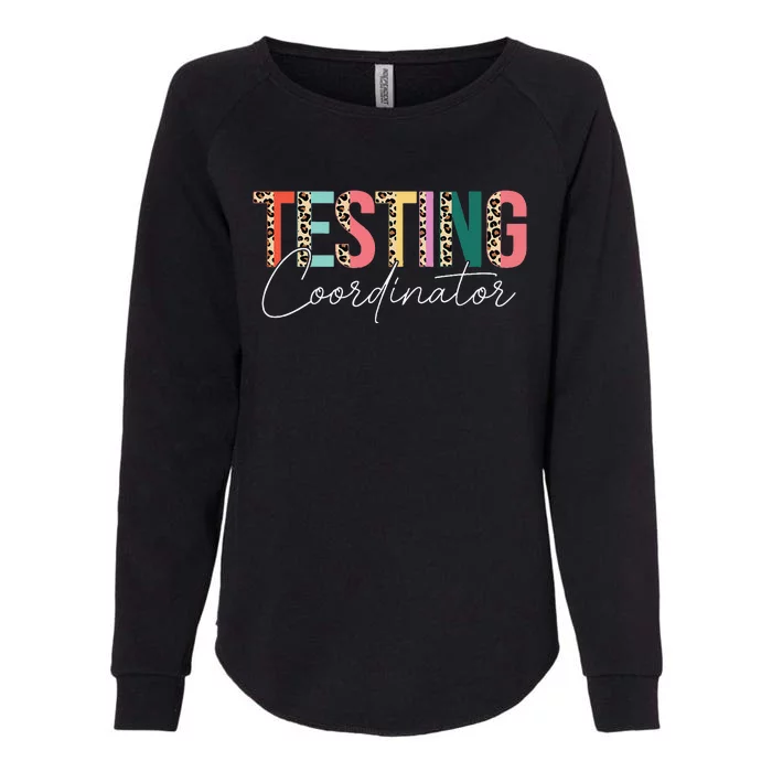 Rock The Test Teacher Test Day Testing Coordinator Leopard Womens California Wash Sweatshirt