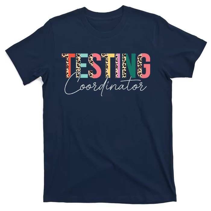 Rock The Test Teacher Test Day Testing Coordinator Leopard T-Shirt