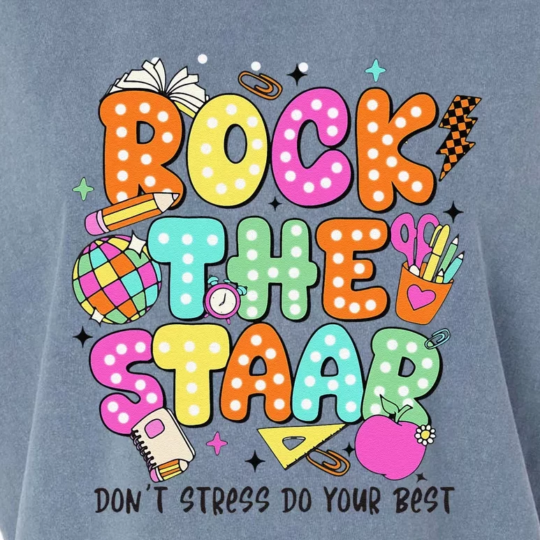 Rock The Test Staar Day Teacher Motivational Testing Day Garment-Dyed Women's Muscle Tee