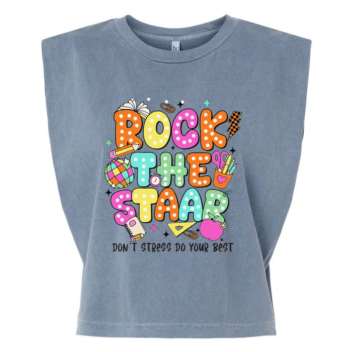 Rock The Test Staar Day Teacher Motivational Testing Day Garment-Dyed Women's Muscle Tee