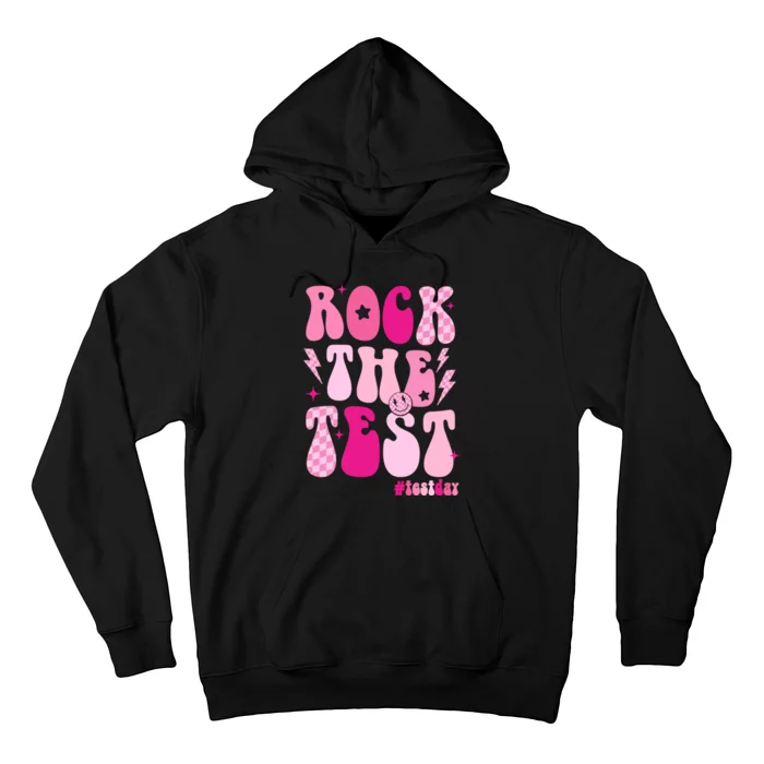 Rock The Test Testing Day Retro Motivational Teacher Student Hoodie