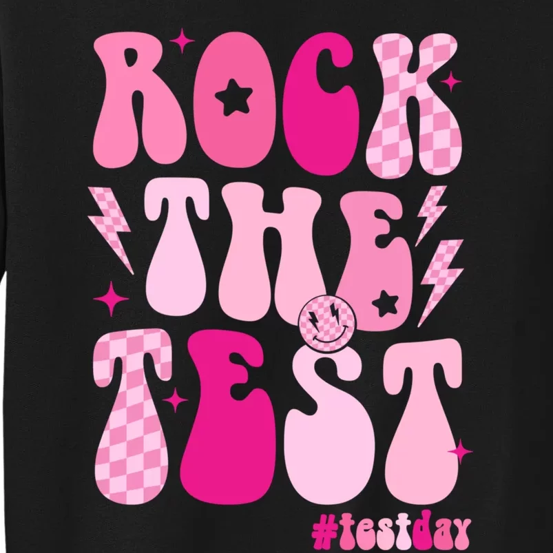 Rock The Test Testing Day Retro Motivational Teacher Student Sweatshirt