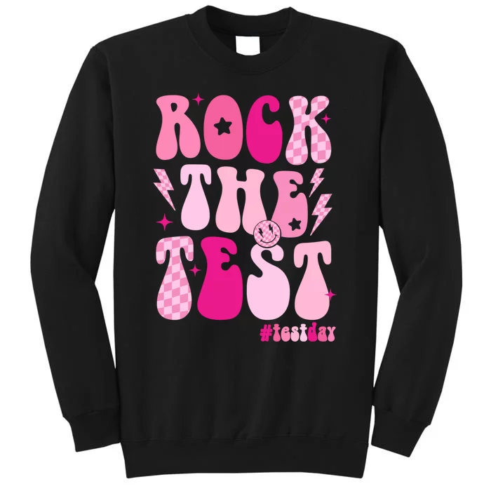 Rock The Test Testing Day Retro Motivational Teacher Student Sweatshirt