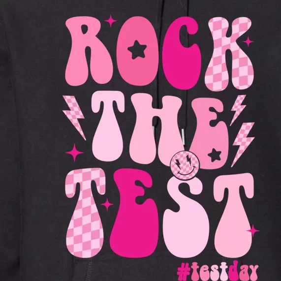 Rock The Test Testing Day Retro Motivational Teacher Student Premium Hoodie