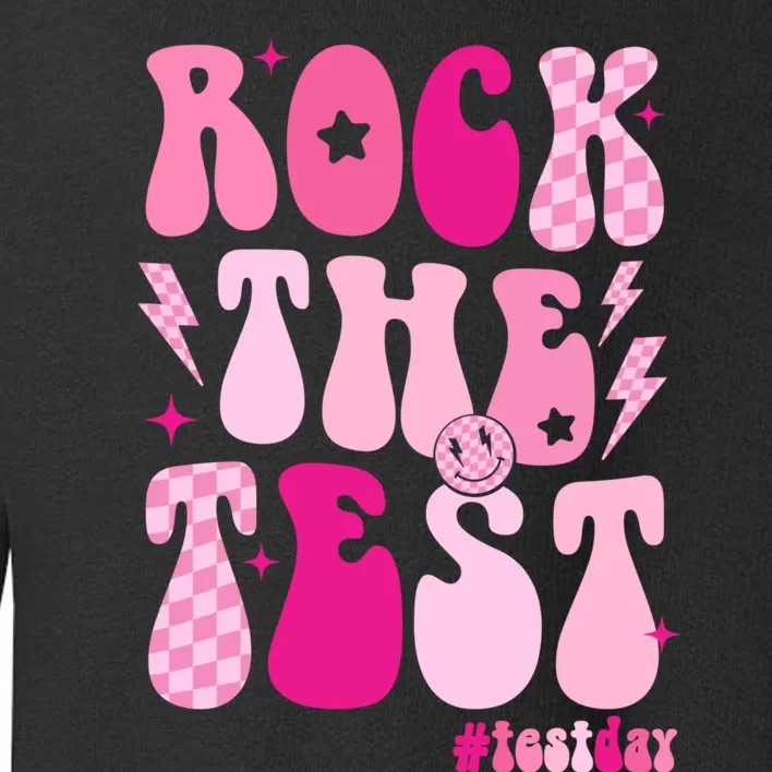 Rock The Test Testing Day Retro Motivational Teacher Student Toddler Sweatshirt