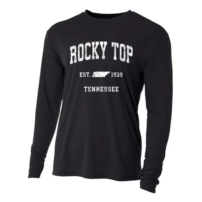 Rocky Top Tennessee Tn Vintage Athletic Cooling Performance Long Sleeve Crew