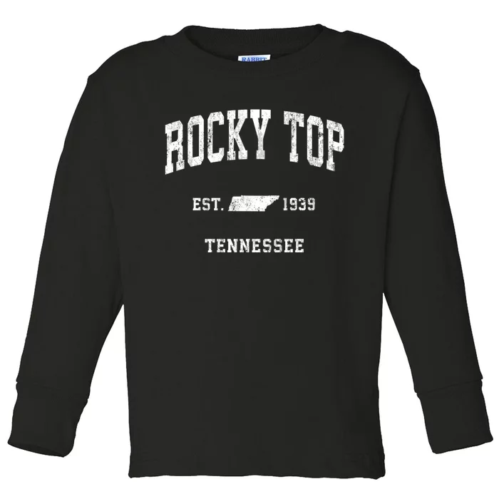 Rocky Top Tennessee Tn Vintage Athletic Toddler Long Sleeve Shirt