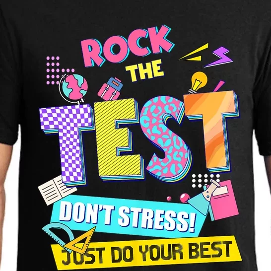 Rock The Test Dont Stress Testing Day Teachers Students Pajama Set