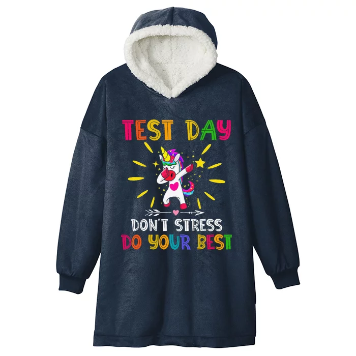 Rock The Test Teacher Test Day Testing Day Funny Teacher Hooded Wearable Blanket