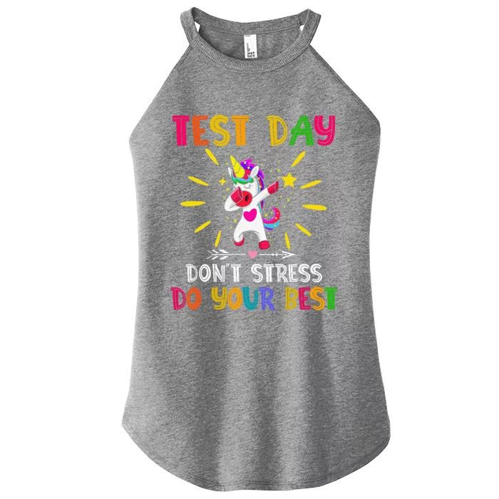 Rock The Test Teacher Test Day Testing Day Funny Teacher Women’s Perfect Tri Rocker Tank