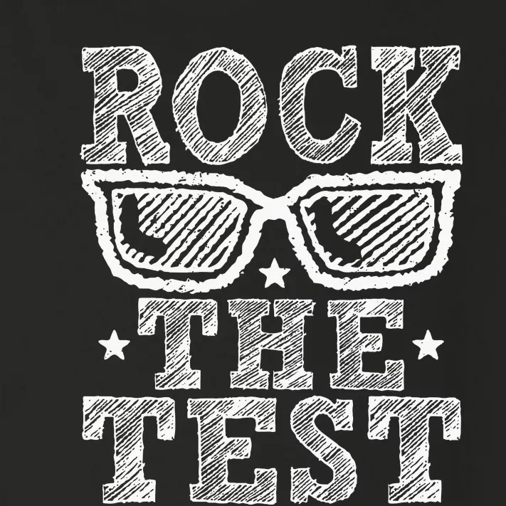 Rock The Test Testing Day Retro Motivational Teacher Toddler Long Sleeve Shirt