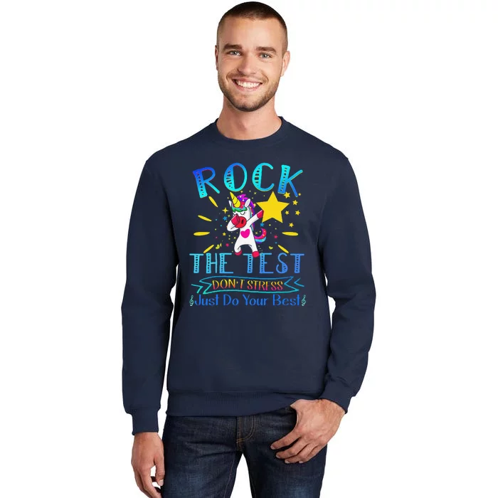 Rock The Test Teacher Test Day Testing Day Funny Teacher Sweatshirt