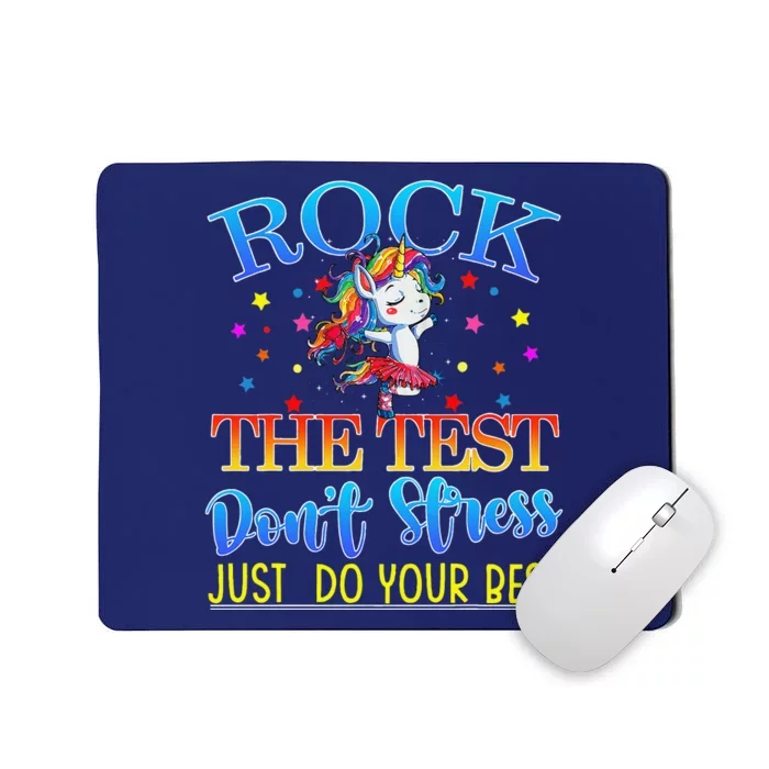 Rock The Test Teacher Test Day Testing Day Unicorn Teacher Mousepad