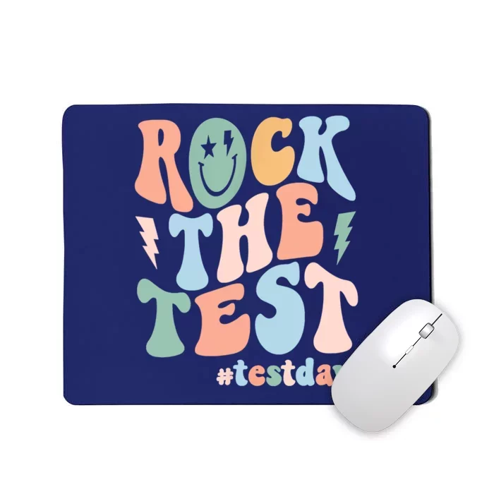 Rock The Test Testing Day Retro Motivational Teacher Student Mousepad