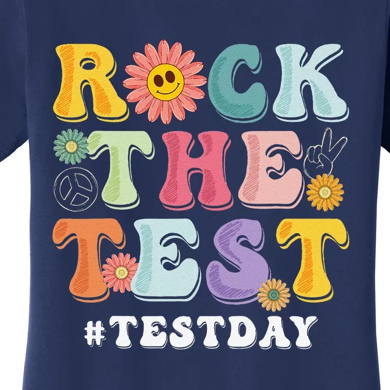 Rock The Test Testing Day Groovy Motivational Teacher Women's T-Shirt