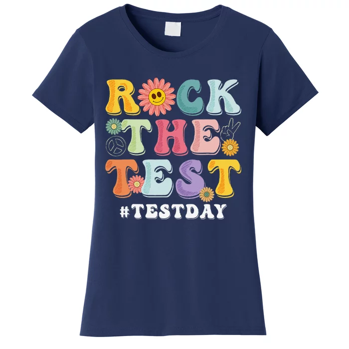 Rock The Test Testing Day Groovy Motivational Teacher Women's T-Shirt