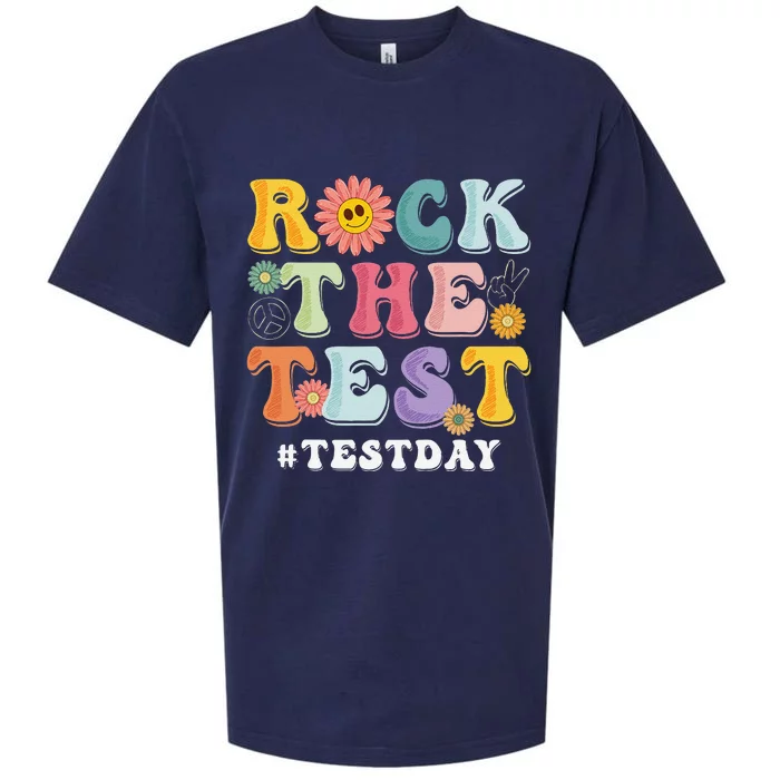 Rock The Test Testing Day Groovy Motivational Teacher Sueded Cloud Jersey T-Shirt