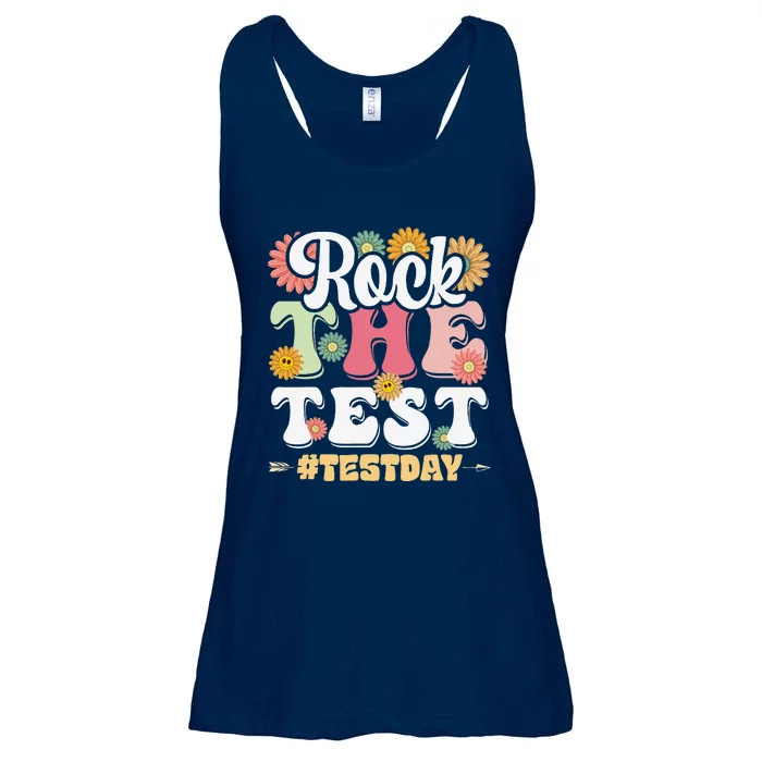 Rock The Test Testing Day Groovy Motivational Teacher Ladies Essential Flowy Tank