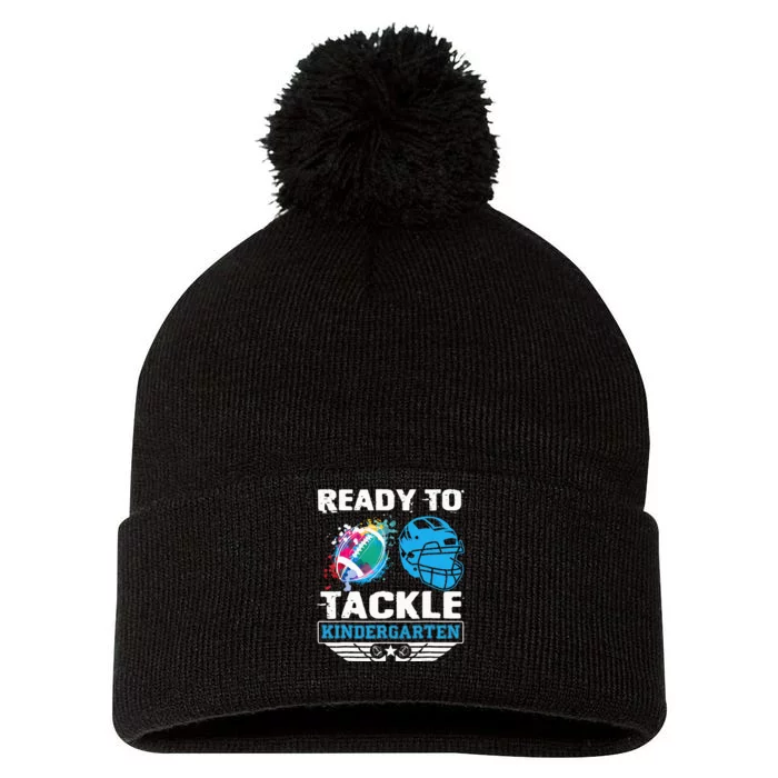 Ready To Tackle Kindergarten Football Back To School Pom Pom 12in Knit Beanie