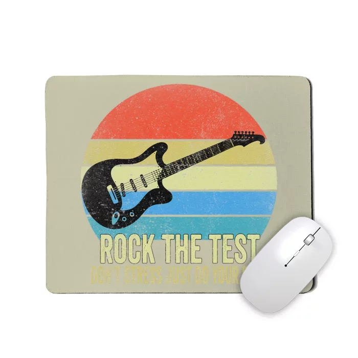 Rock The Test Dont Stress Test Day Funny Testing Day Teacher Mousepad