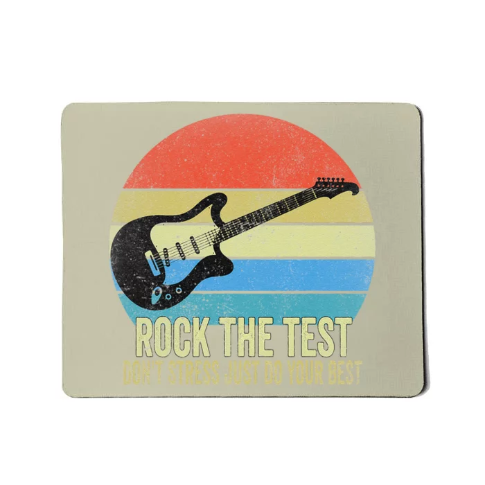 Rock The Test Dont Stress Test Day Funny Testing Day Teacher Mousepad