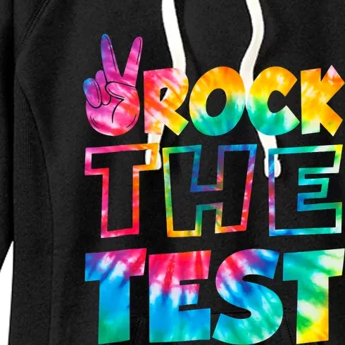 Rock The Test Testing Day Retro Motivational Teacher Student Women's Fleece Hoodie